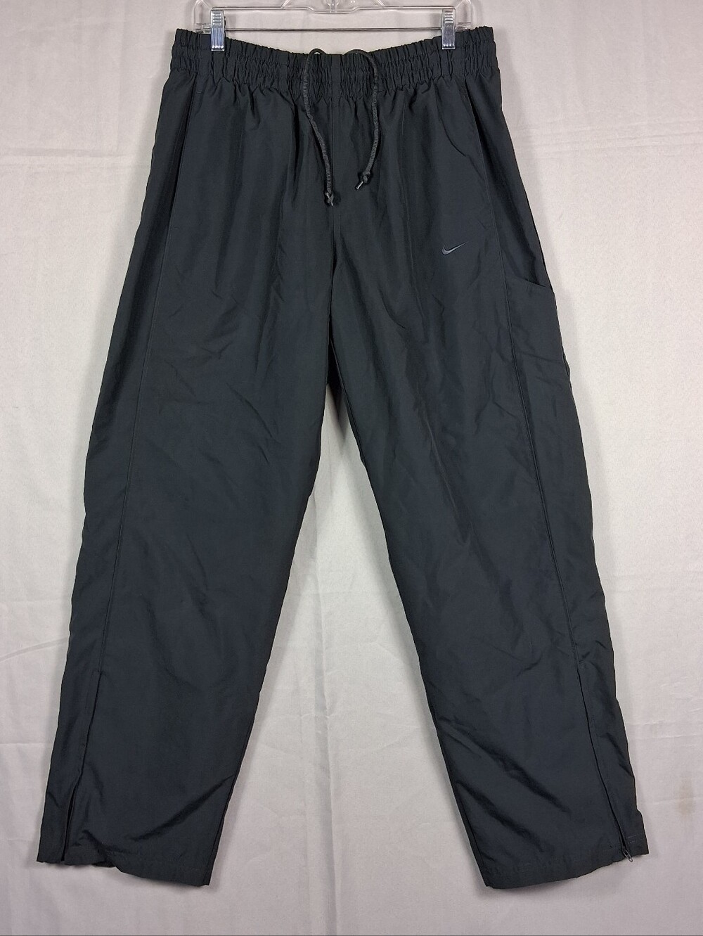 Vintage Nike Track Pants Large Gray Nylon Windbreaker Baggy Y2K Skater Sports L